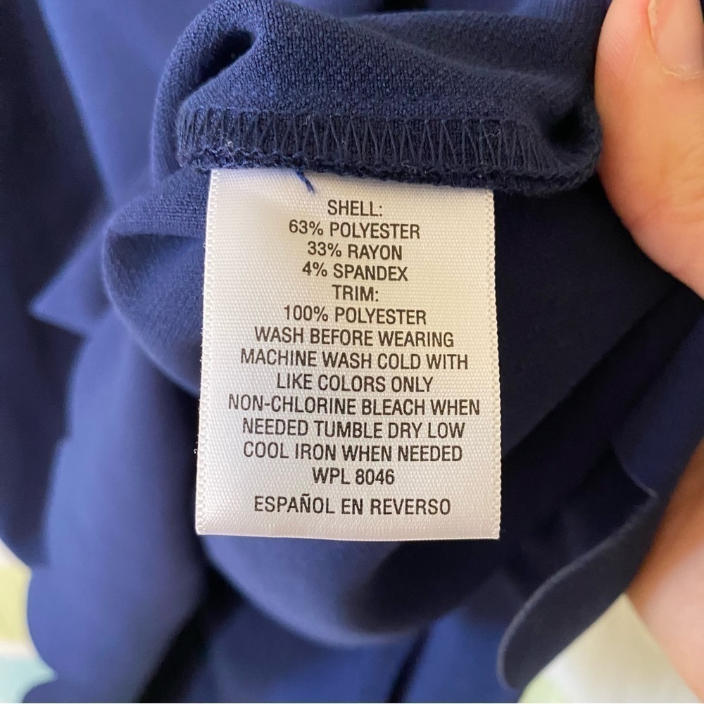 Maison Jules Scallop Edge Halter Dress Navy Blue Sz XS - Picture 7 of 9